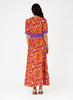 FLASH PURPLE-ORANGE V CUT FLERTY DRESS