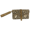 ALINA. CAMEL AND GOLD MULTISPACE LEATHER WALLET PURSE