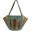 SAGE LEATHER BAG WITH GOLD DETAILS