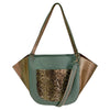 SAGE LEATHER BAG WITH GOLD DETAILS