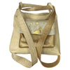 ALICE.BEIGE LEATHER 2 IN 1  BACKPACK WITH GOLD POCKET