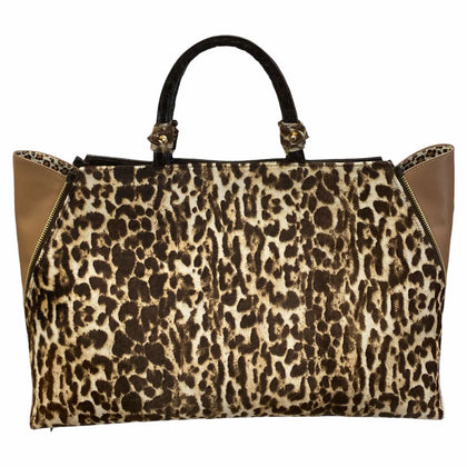 PENELOPE. LEOPARD-PRINT ART 1 AND ONLY LEATHER BAG