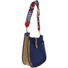 ANNA. NAVY BLUE CHIC LEATHER MESSENGER