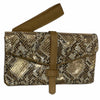 ALINA. CAMEL AND GOLD MULTISPACE LEATHER WALLET PURSE