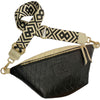 BLACK QUILTED WITH VANILLA LEATHER BELT BAG