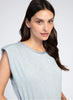 GREY LUREX NECK MINIMAL TOP