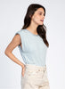 GREY LUREX NECK MINIMAL TOP