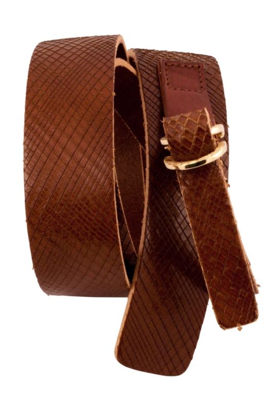 Lilly.Cognac snake luxury belt with gold closure