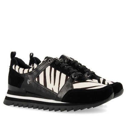 Ultra trendy zebra print leather sneakers with internal anatomic wedge