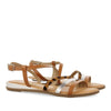 Tan with silver leather sandals
