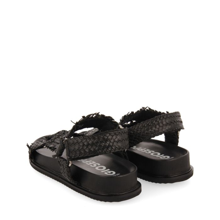 Black super comfortable handwoven leather sandals