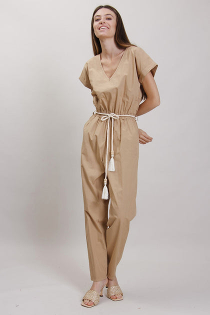 Camel minimal cotton jumpsuit