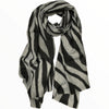 Grey zebra-print soft scarf