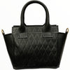 Gina mini . Black quilted leather tote bag
