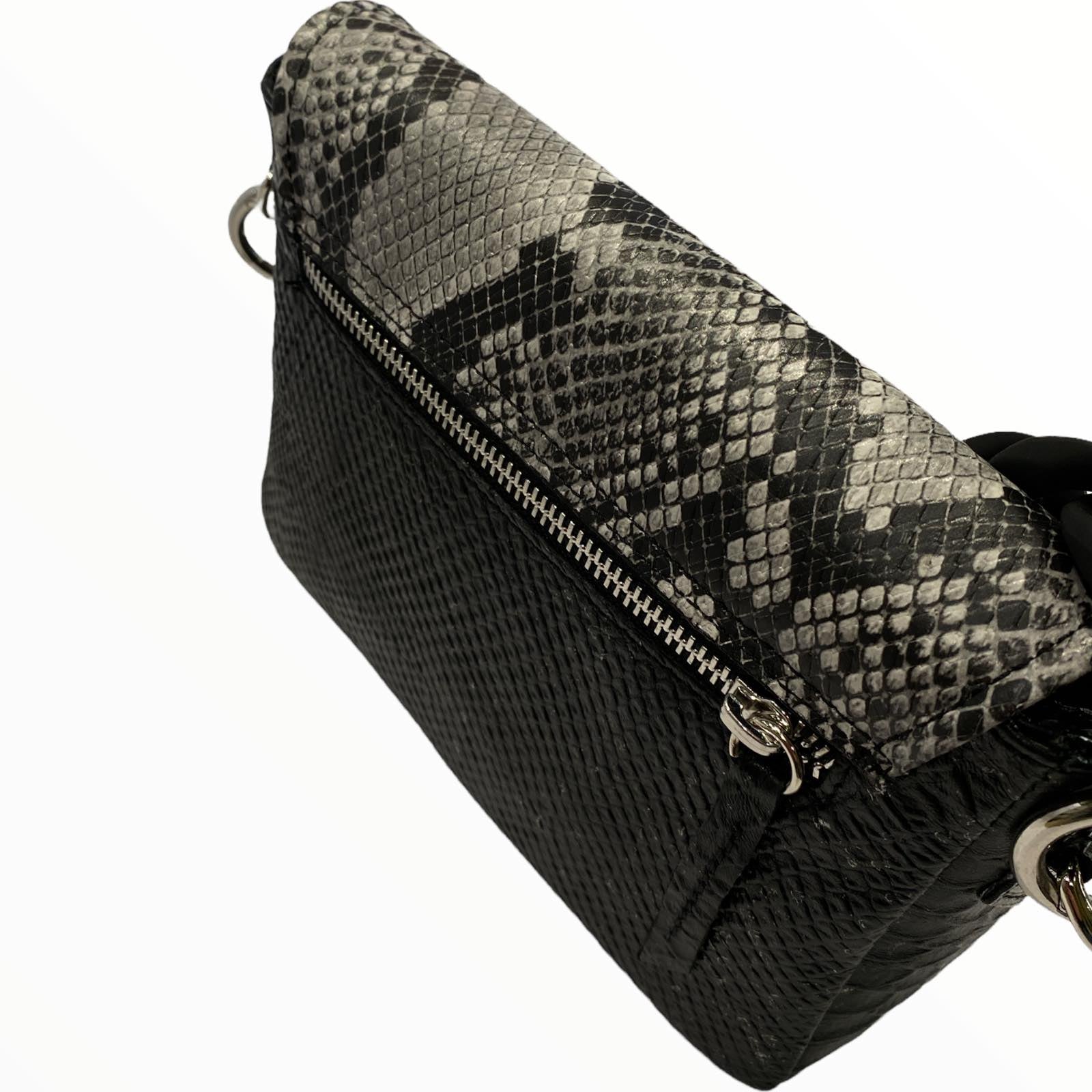 Mandy mini. Black-grey leather limited edition bag