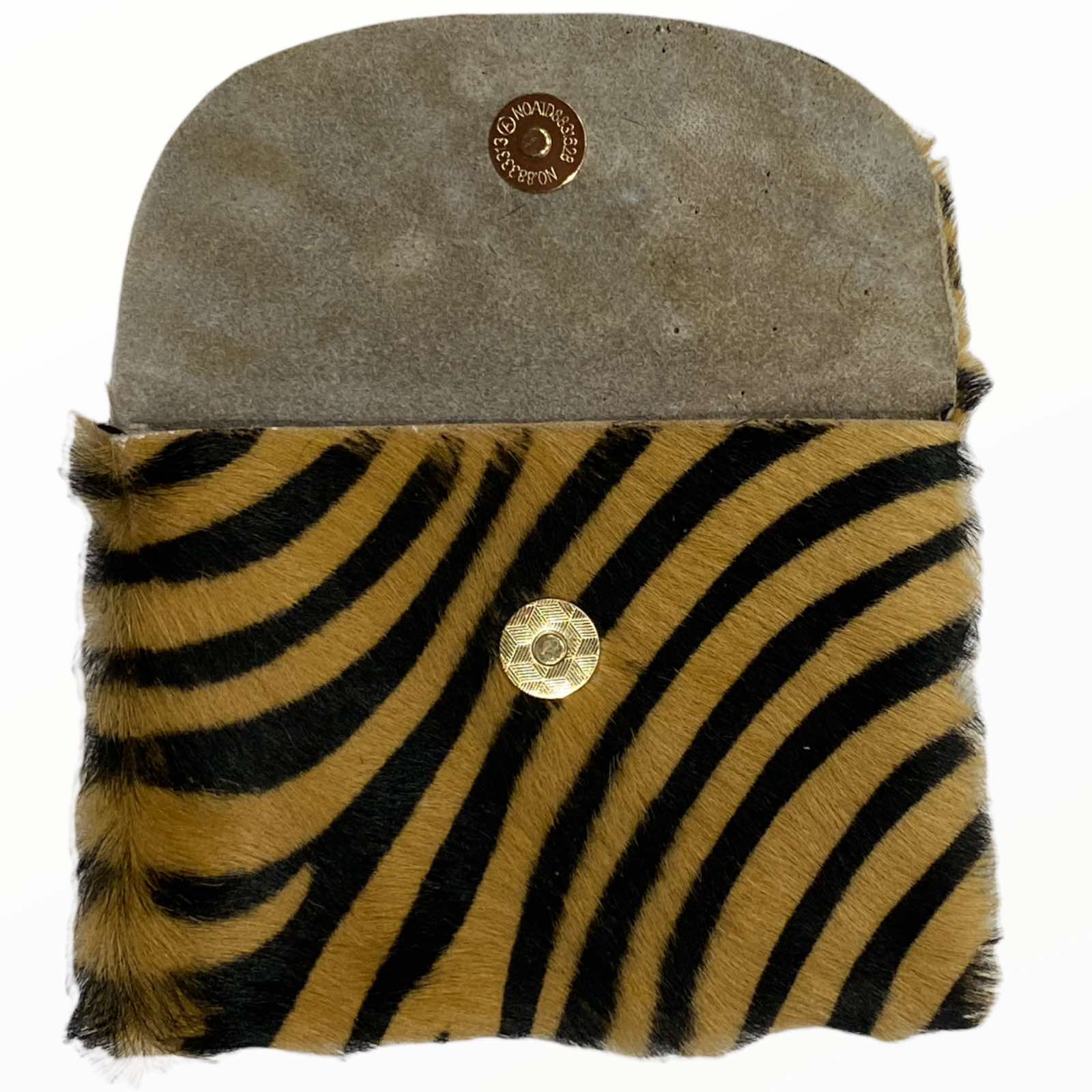 Zebra-print leather wallet for cards