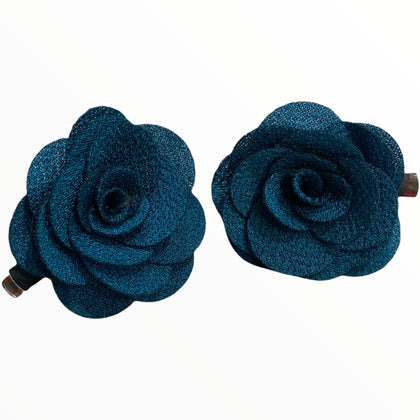 Blue flowers hair clips