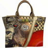 Greta L. Beige quilted and art leather tote bag