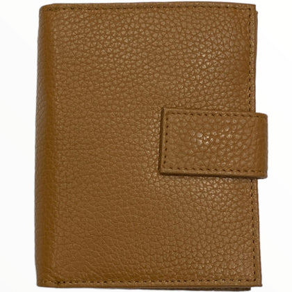 Taba leather zip around small wallet
