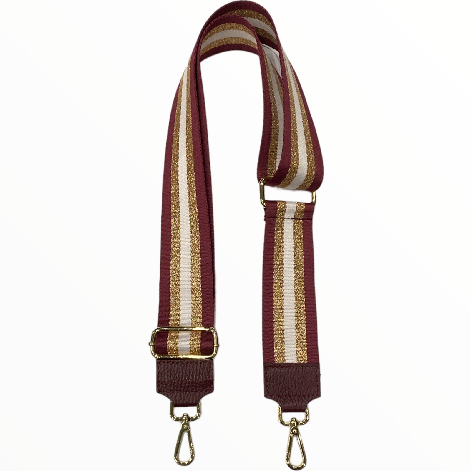 Red wine adjustable strap with gold details