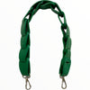 Green leather shoulder strap