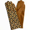 Chic taupe and taba gloves with gold details