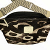 XXL black art calf-hair leather belt bag with minimal strap