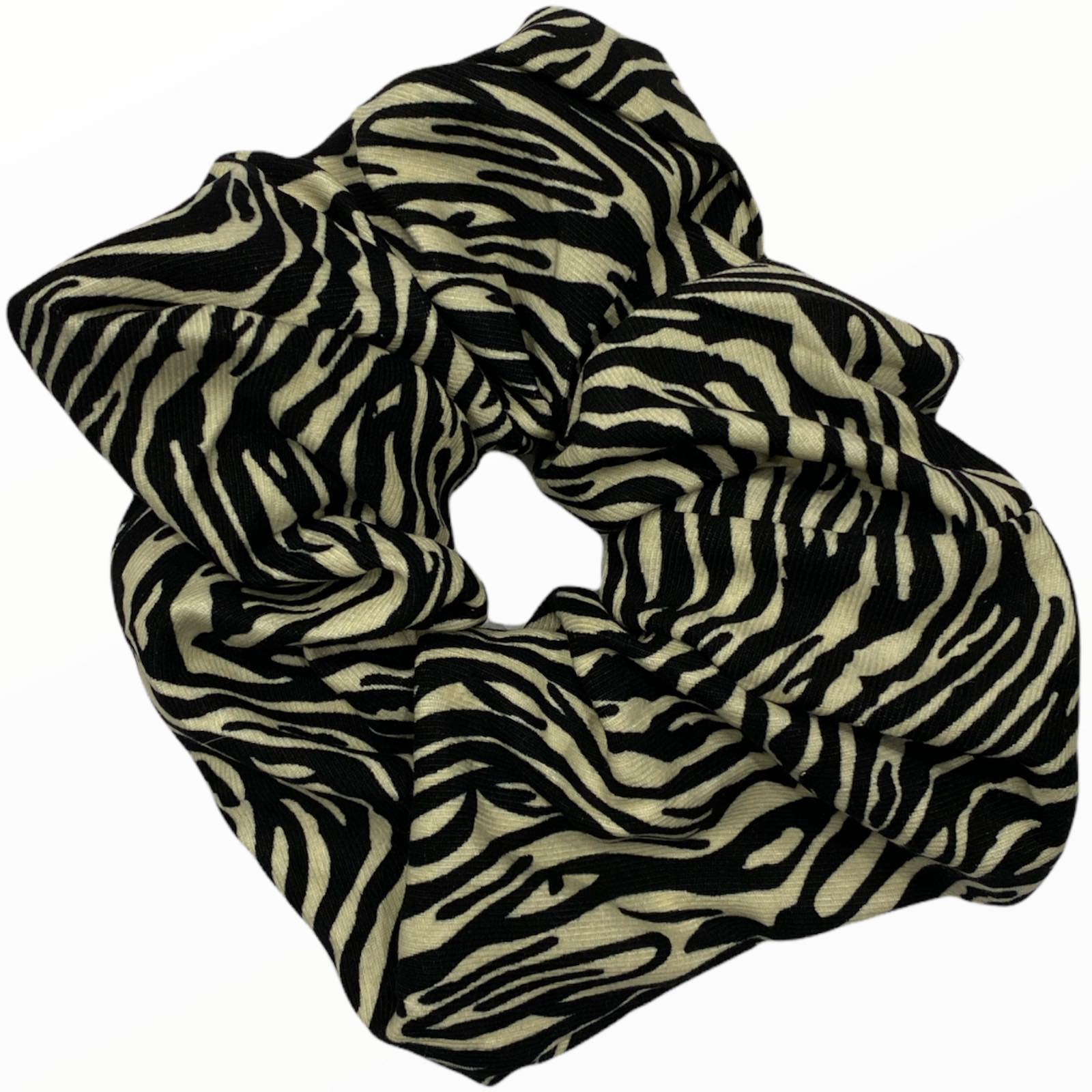 Black-beige zebra-print XL hair elastic