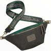 Grey anaconda-print leather belt bag