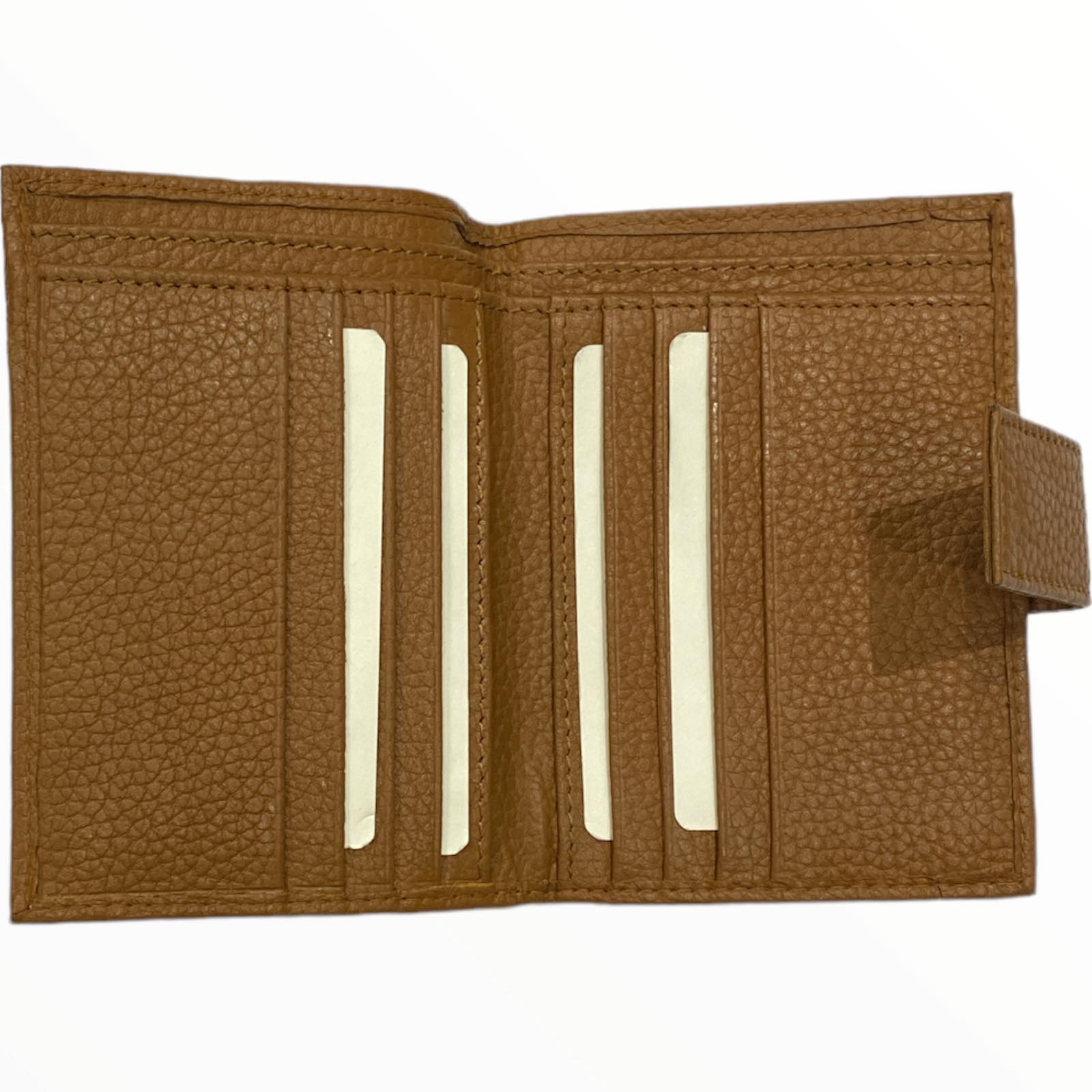 Taba leather zip around small wallet