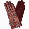 Burgundy fashion gloves