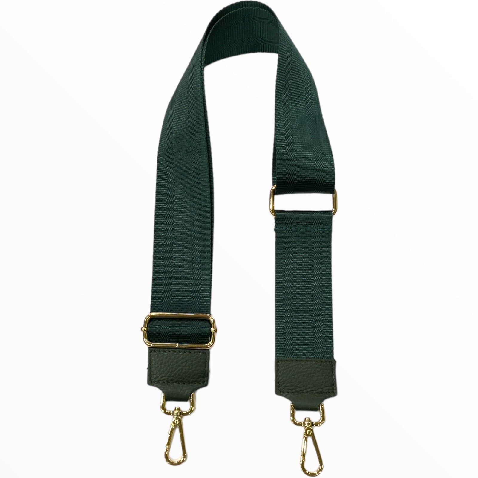 Dark green minimal adjustable strap with gold metals