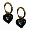 Black lovely heart hoops