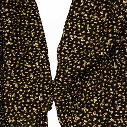 Black plisse scarf with gold details