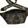 XL black art calf-hair leather belt bag with chic strap