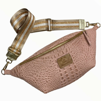 XXL pink leather belt bag