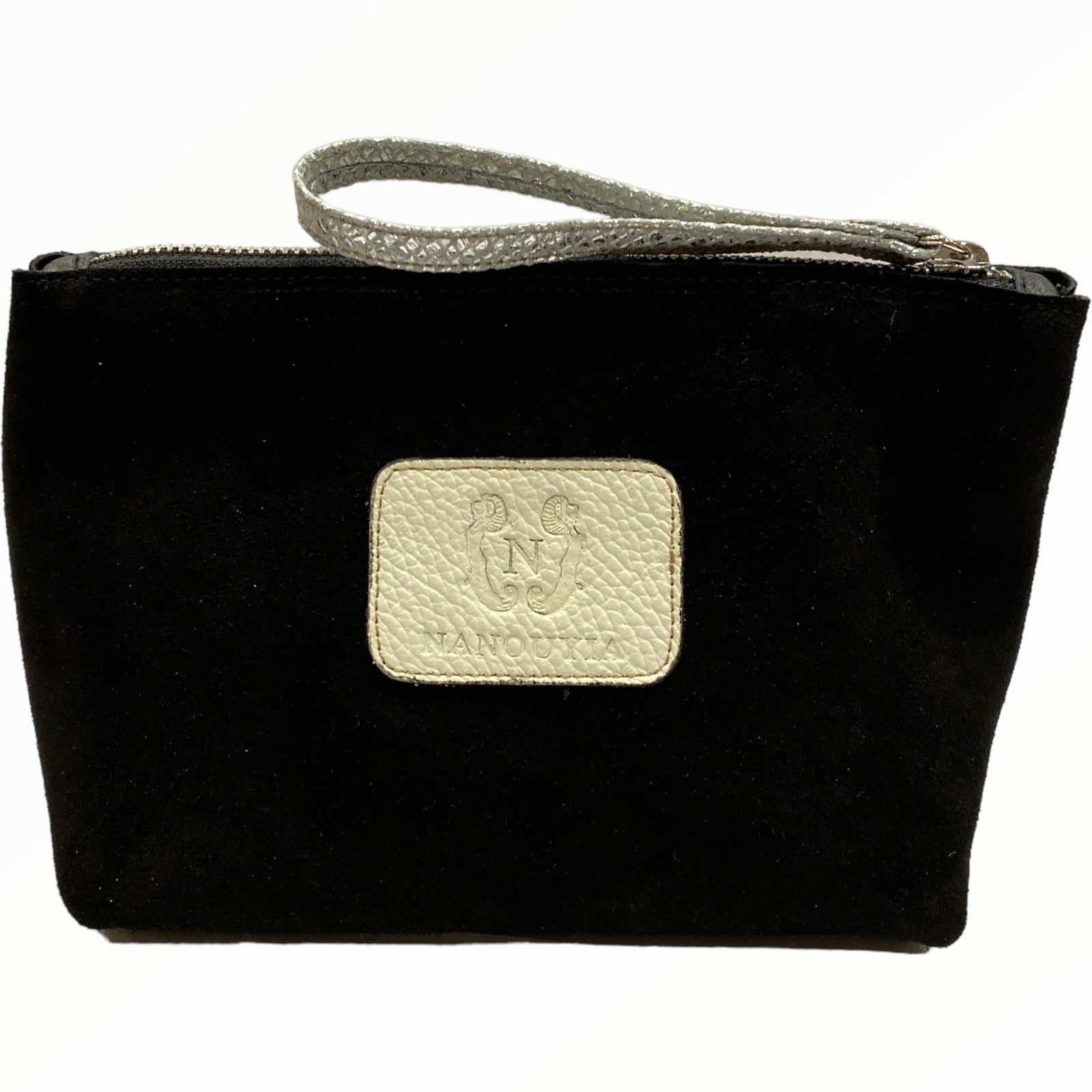 Black suede leather beauty case