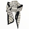 White and black chic pleated scarf
