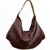 Venusa L. Red wine shoulder bag with calf-hair details