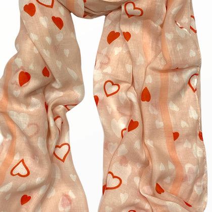 Pink hearts scarf