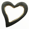 Black hearts earrings with gold details