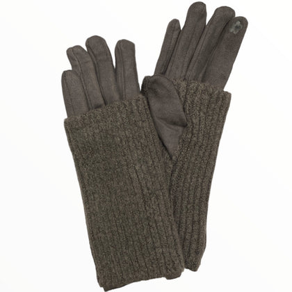 Grey 2 in 1 gloves