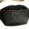 XL black leather belt bag