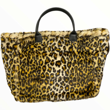 Leopard-print teddy bear large tote bag