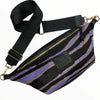 Xl black and purple calf-hair leather belt bag