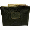 Forest green anaconda-print leather beauty case