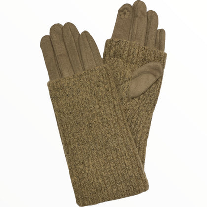 Taupe 2 in 1 gloves