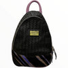 Agapi small. Black backpack with calf-hair details.