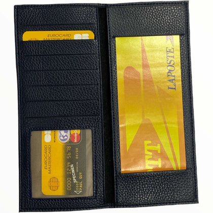 Leather boarding pass wallet