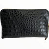 Box XL. Black alligator-print leather messenger bag